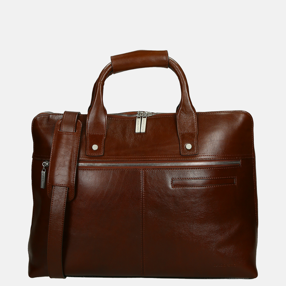 Claudio Ferrici laptoptas 13 inch brown bij Duifhuizen